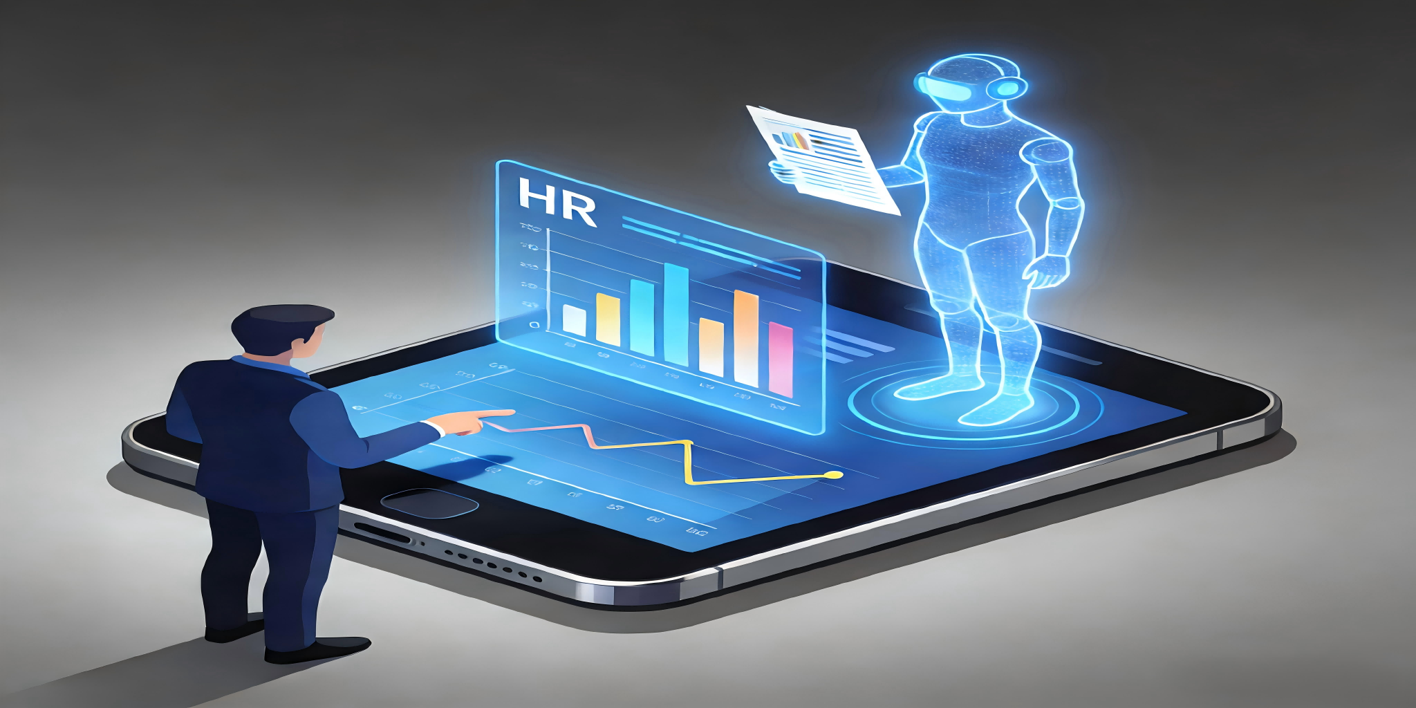 人工智能解决方案展示，现代化科技感界面，数据分析图表，蓝色科技风格